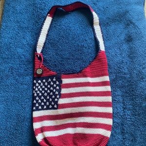 The Sak crochet American flag cross body handbag